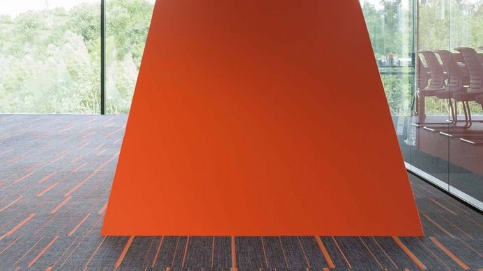 Фото Moonless night orange / Коллекция Stripes / Тканое ПВХ - покрытие 2tec2 - плитка